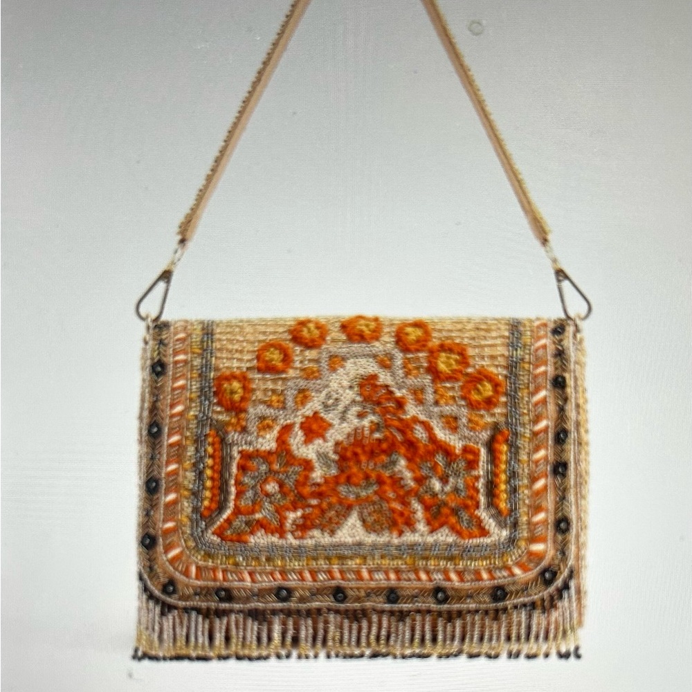 Gold Flame Embellished Shoulder Bag - Picture 2 of 11
